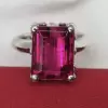 14ct Emerald Cut Ruby Vintage Cocktail Ring