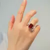 14ct Emerald Cut Ruby Vintage Cocktail Ring