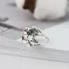 925 Sterling Silver Handmade Vintage Plumeria Flower Adjustable Ring