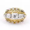 7ctw White Sapphire Two Tone Vintage Dome Ring