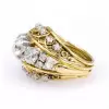 7ctw White Sapphire Two Tone Vintage Dome Ring