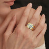 16mm Width 5ct Round Cut White Sapphire Bold Cocktail Ring