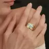 16mm Width 5ct Round Cut White Sapphire Bold Cocktail Ring