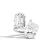 8ctw Emerald and Pear Cut Toi Et Moi Engagement Ring