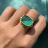 12ct East-West Cushion Cut Emerald Vintage Cocktail Ring