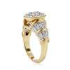 3.8ct Bezel Set Round Cut Art-deco Engagement Ring