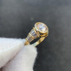 3.8ct Bezel Set Round Cut Art-deco Engagement Ring