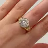 5ct Round Cut Simple Classic Wide Engagement Ring