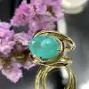 5.8ct Oval Cut Green Blue Paraiba Engagement Ring