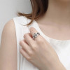925 Sterling Silver Handmade Vintage Plumeria Flower Adjustable Ring