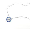 4.55ct Halo Round Cut Sapphire Necklace Pendant