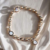 4ctw White Sapphire Georgian Art Deco Ball Chain Bracelet