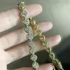 15ctw White Sapphire Pillow Bezel Set Tennis Bracelet