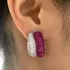 Invisible Set Ruby Stud Earrings