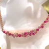Cluster Flower Bar Pendant Necklace