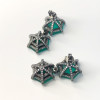 24ctw Hexagon-shaped Emerald Drop Earrings in Black Gold