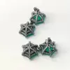 24ctw Hexagon-shaped Emerald Drop Earrings in Black Gold