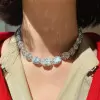92ctw Oval Cut White Sapphire Riviere Necklace