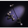 Asymmetrical Star Moon Long Stud Earrings