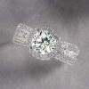 2ct Round Cut Halo Engagement Ring