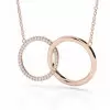 Handmade 3 Colors Circle with Gemstones Pendant Necklace