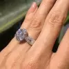 Handmade 2.0 CT Round Cut Halo Design Engagement Ring