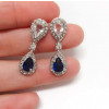 4ct Pear Shape Sapphire Drop Earrings