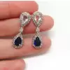 4ct Pear Shape Sapphire Drop Earrings
