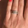 Round Cut Criss Cross Engagement Ring