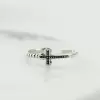 925 Sterling Silver Handmade Bead Cross Adjustable Ring