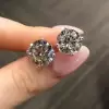 4ct Round Cut White Sapphire Stud Earrings