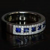 4ct Princess Cut Blue Sapphire Wedding Band