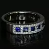 4ct Princess Cut Blue Sapphire Wedding Band