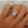 Handmade Rose Gold Color 1 Ct Brilliant Cut Ring Set