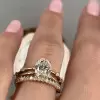 3ct Oval Cut White Sapphire 3pcs Bridal Set in Gold