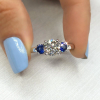 1ct Three-Stone Round Cut White Sapphire Engagement Ring