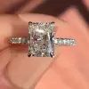 3.5ct Radiant Cut White Sapphire Engagement Ring
