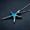 Ladies Blue Starfish Pendant Necklace