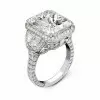 6ct Radiant Cut White Sapphire Engagement Ring