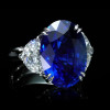 Oval Cut Blue Sapphire Ring & Earrings Jewelry Set