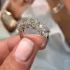 3ct Cushion Cut White Sapphire Half Wedding Band