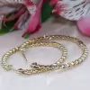 35MM Diameter White Sapphire Hoop Earrings