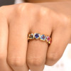 9ctw Heart Cut Multicolor Sapphire Rainbow Eternity Ring