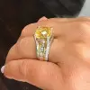 5.6ct Yellow Sapphire Two Tone Engagement Ring