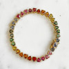 21ctw Heart Cut Multicolor Sapphire Rainbow Bracelet