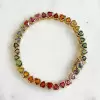 21ctw Heart Cut Multicolor Sapphire Rainbow Bracelet