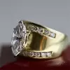 3.5ct Vintage Marquise Cut White Sapphire Engagement Ring