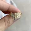 1.6ctw Baguette Cut White Sapphire V-Shape Band Ring