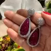 15ctw Vintage Cushion Cut Ruby Invisible Setting Earrings