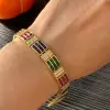 12ctw Princess Cut Multi-color Sapphire Vintage Bracelet